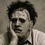 Leatherface esperando a que compren sus derechos de autor